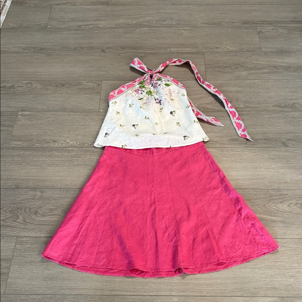 LOFT Bright Pink Circle Skirt